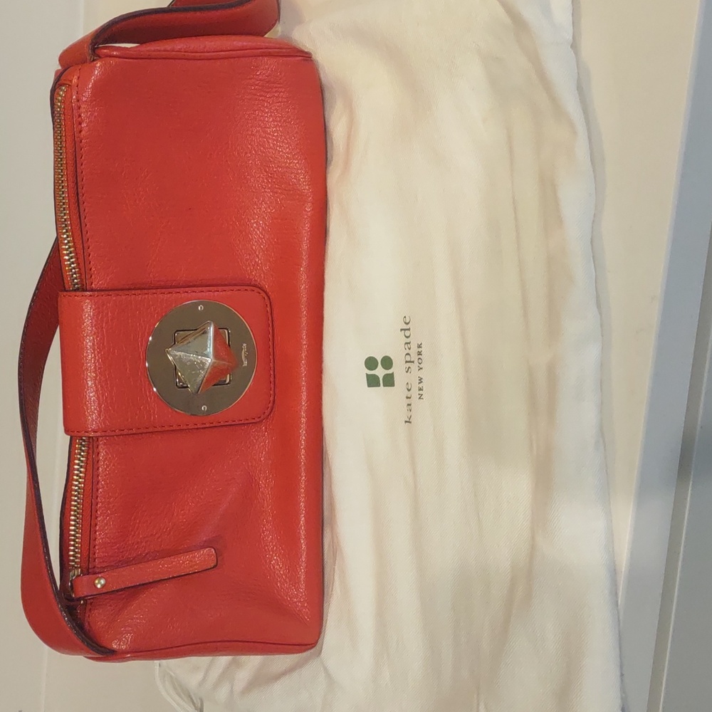 Adorable orange pink color Kate Spade purse. With dust bag